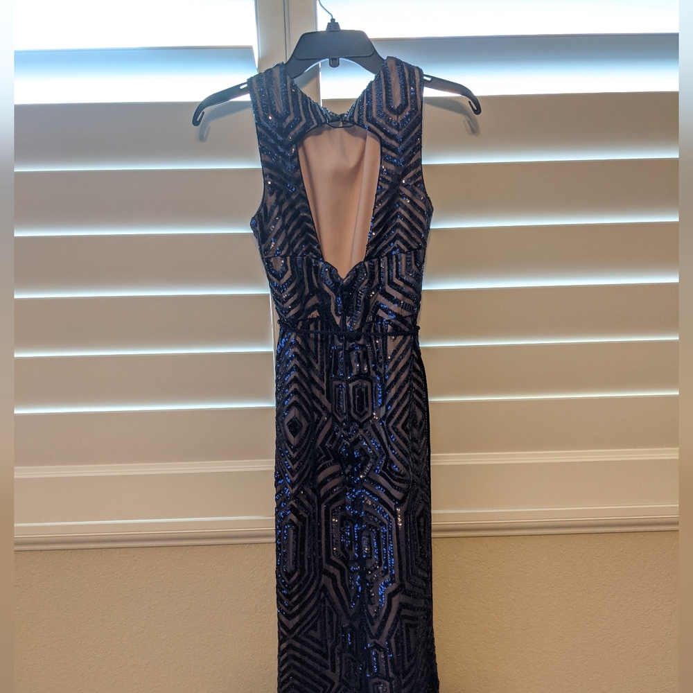Vince Camuto blue sequin gown